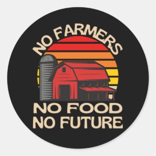 Geen boeren geen voedsel voor de toekomst ronde sticker