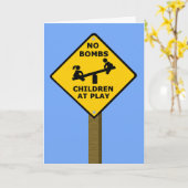 Geen Bombs Kinderen in Play Road Sign Kaart (Gele Bloem)
