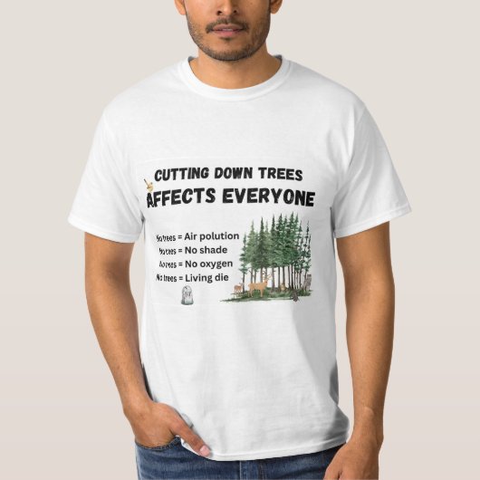 Geen bomen = geen zuurstof t-shirt (Voorkant)