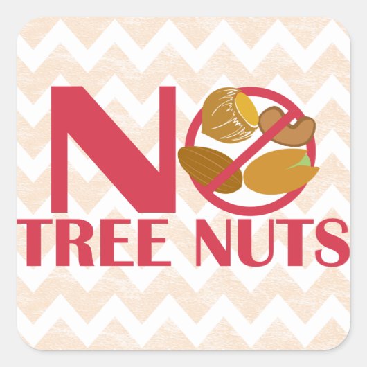 Geen bomen Nuts Food Allergy Alert Stickers (Voorkant)