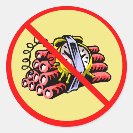 Geen bommen gebruind ronde sticker (Voorkant)