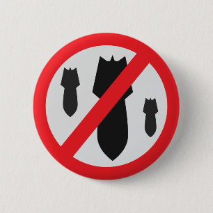 Geen bommen - Vrede Ronde Button 5,7 Cm