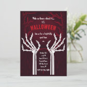 Geen Bones Over Deze Halloween Uitnodiging (Staand voorkant)