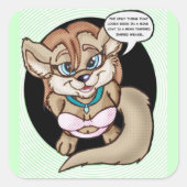 geen bont vierkante sticker (Voorkant)