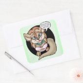 geen bont vierkante sticker (Envelop)