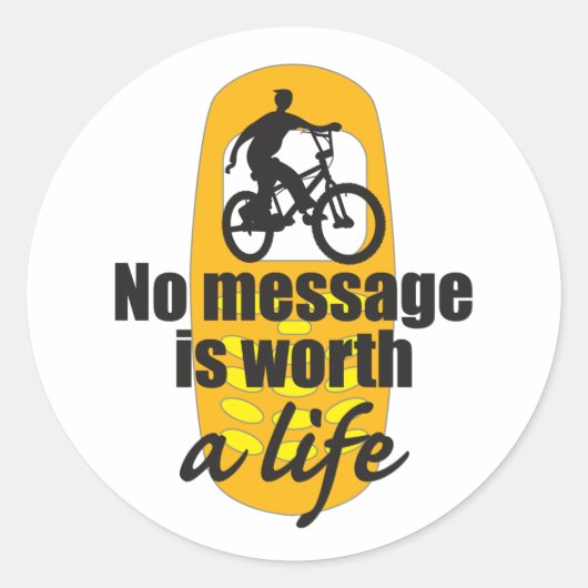Geen boodschap is een leven waard ronde sticker (Voorkant)