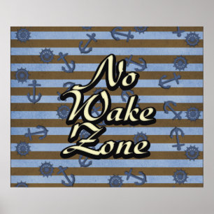 Geen boogzone Nautical Ship Anchors and Wheels Poster