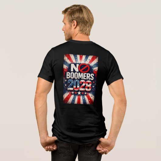 Geen Boomers 2028 - Mannen Tri-Blend Shirt (Achterkant volledig)