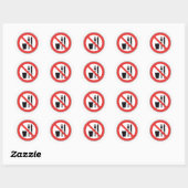 Geen bord voor voedsel en Drink Ronde Sticker (Vel)