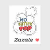 GEEN BOTER POP! Leuke stripboek Pop Art Popcorn Pu Sticker (Vel)
