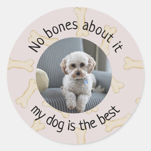 Geen Botten over Mijn Dog Foto Aangepaste Stickers (Voorkant)