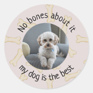 Geen Botten over Mijn Dog Foto Aangepaste Stickers
