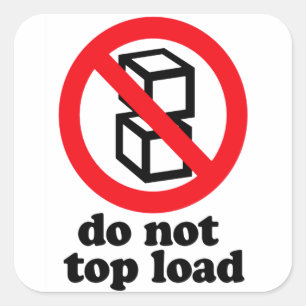 Geen bovenzijde laden verzendlabel vierkante sticker