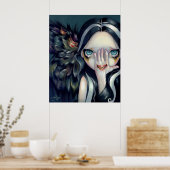 Geen boze ART PRINT gothic surrealistische horror (Keuken)