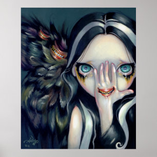 Geen boze ART PRINT gothic surrealistische horror
