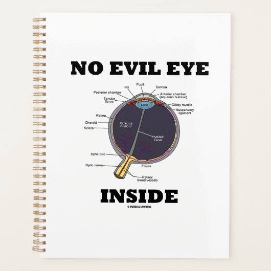 Geen boze ogen in anatomische eyeball Humor Planner (Voorkant)
