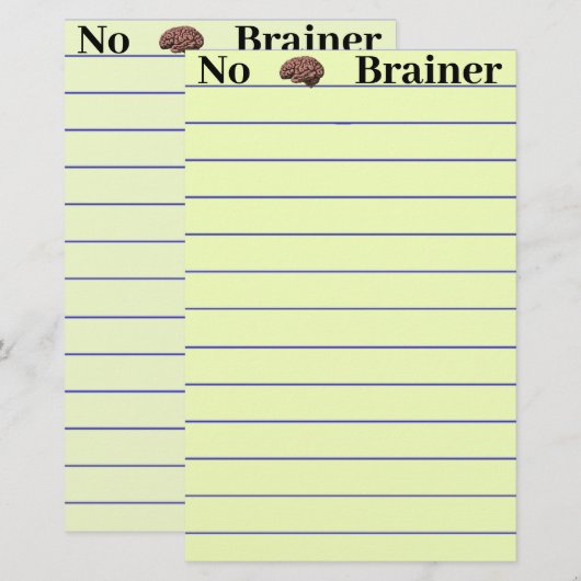 Geen brainer Stationery Briefpapier (Voorkant / Achterkant)