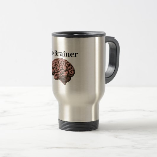 Geen brainer Travel Mug Reisbeker (Voorkant rechts)