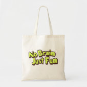 Geen brein gewoon leuke gele tekst tote bag (Voorkant)