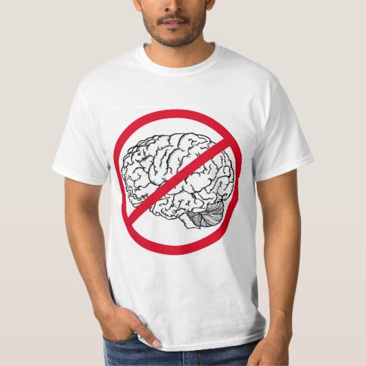 Geen brein t-shirt (Voorkant)