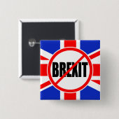 "GEEN BREXIT" VIERKANTE BUTTON 5,1 CM (Voorkant /achterkant)