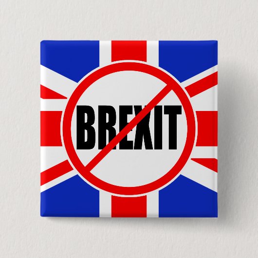 "GEEN BREXIT" VIERKANTE BUTTON 5,1 CM (Voorkant)