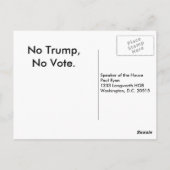 Geen Briefkaart om te stemmen tegen voorzitter Rya (Achterkant)