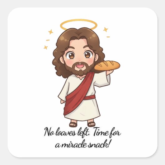 Geen broden meer. Tijd voor een Miracle Snack! Vierkante Sticker (Voorkant)