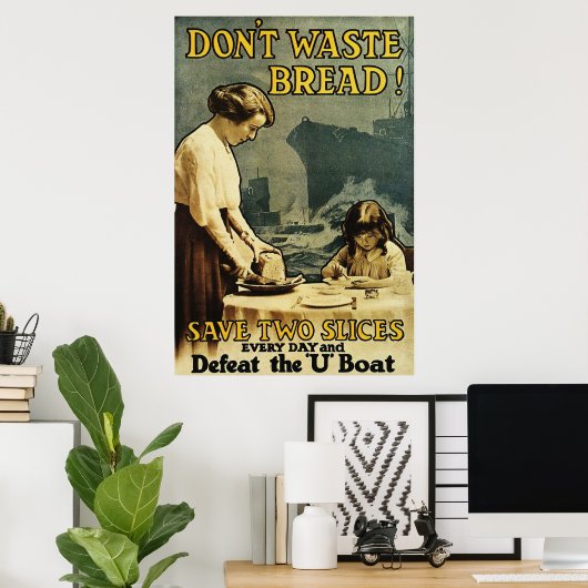 Geen brood verspillen poster (Thuiskantoor)