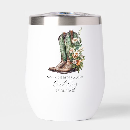 Geen bruid rijdt alleen Bloemen Cowgirl Laarzen Cu (Voorkant)