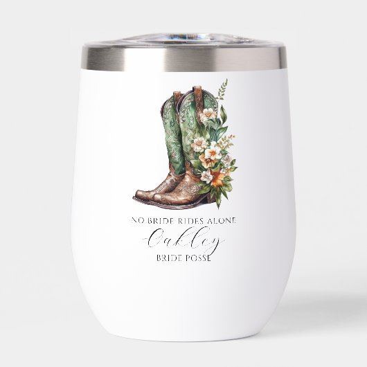 Geen bruid rijdt alleen Bloemen Cowgirl Laarzen Cu (Voorkant)