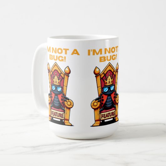 Geen bug shirt koffiemok (Voorkant links)