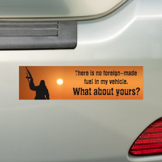 Geen buitenlandse brandstof hier bumpersticker (Op auto)