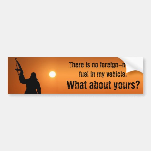 Geen buitenlandse brandstof hier bumpersticker (Voorkant)