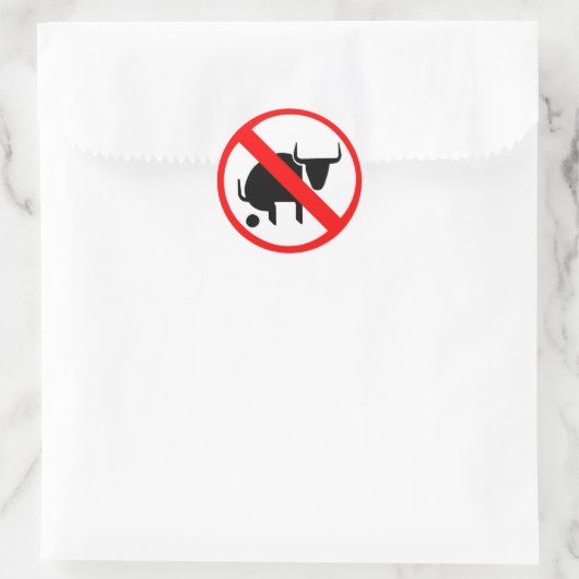 Geen bull ronde sticker (Tas)
