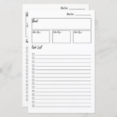 Geen Bullet Journal Goal Setting planner insert (Voorkant / Achterkant)