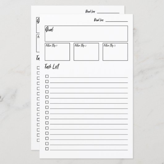 Geen Bullet Journal Goal Setting planner insert (Voorkant / Achterkant)