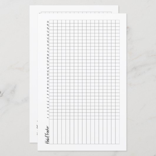 Geen bullet Journal Half Page Habit Tracker (Voorkant / Achterkant)