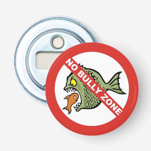 Geen Bully Zone Button Flesopener (Voorkant)