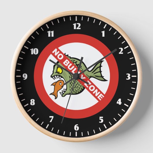 Geen Bully Zone Large Clock (Voorkant)