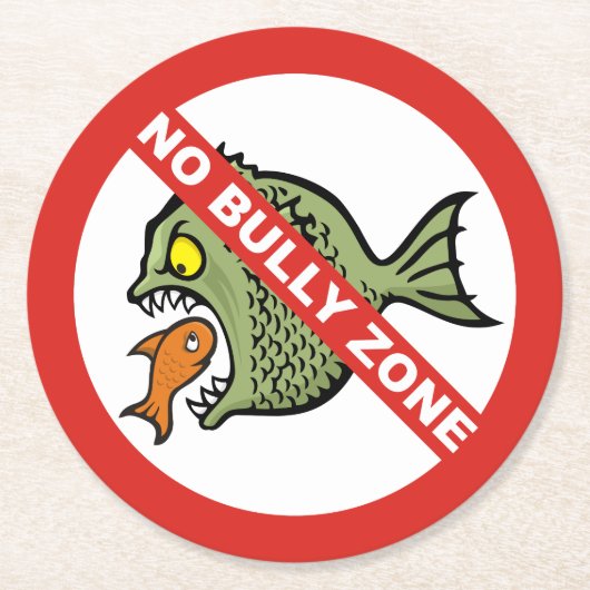 Geen Bully Zone Ronde Kartonnen Onderzetter (Voorkant)