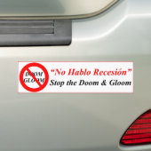 Geen Bumpersticker voor doom en gloom (Op auto)