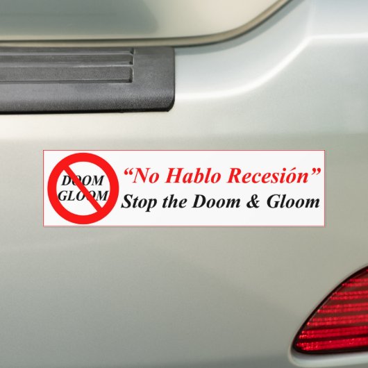 Geen Bumpersticker voor doom en gloom (Op auto)