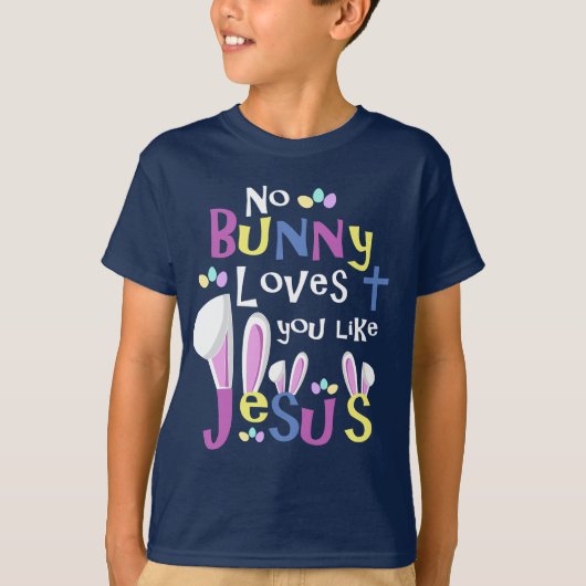 Geen Bunny maar Jezus | Kinder Pasen T-shirt (Voorkant)