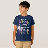 Geen Bunny maar Jezus | Kinder Pasen T-shirt (Voorkant volledig)