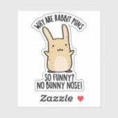 Geen Bunny Neus Grappige Konijn Puns  Sticker (Vel)