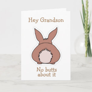 GEEN "BUTTS" OVER IT *GRANDSON* EENVOUDIGER FEESTDAGEN KAART