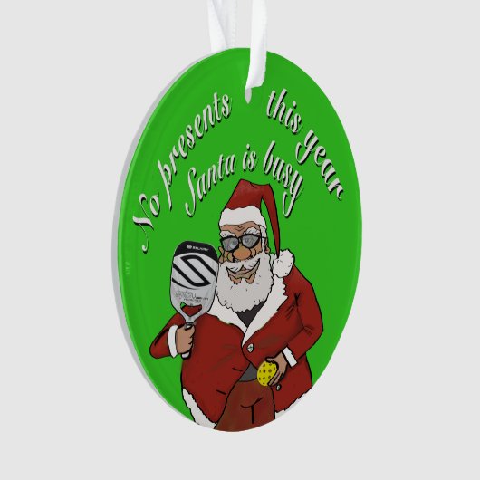 Geen Cadeaus dit jaar, de kerstman is druk Ornament (voorkant)