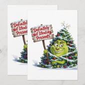 Geen Cadeautjes Stelen Kaart (Voorkant / Achterkant)