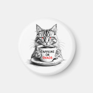 Geen cafeïne, geen genade Kat Kattenliefhebber  Magneet